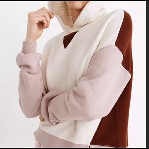 Madewell Airyterry Hoodie Sweatshirt in Colorblock